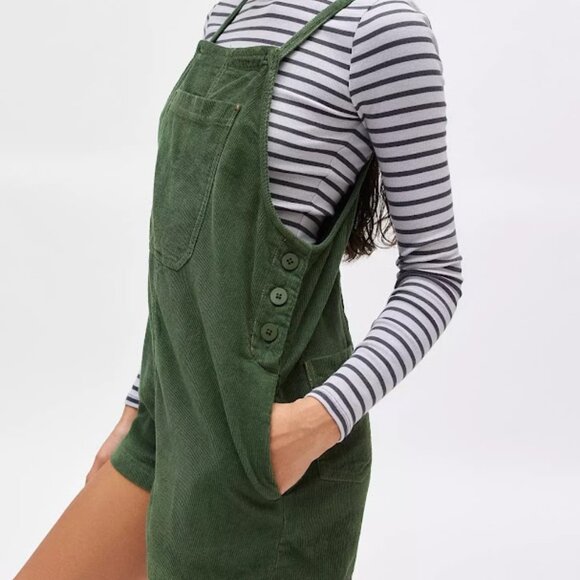 BDG URBAN OUTFITTER WOMEN'S Maya Corduroy Romper green Size Small NEW - Picture 2 of 8